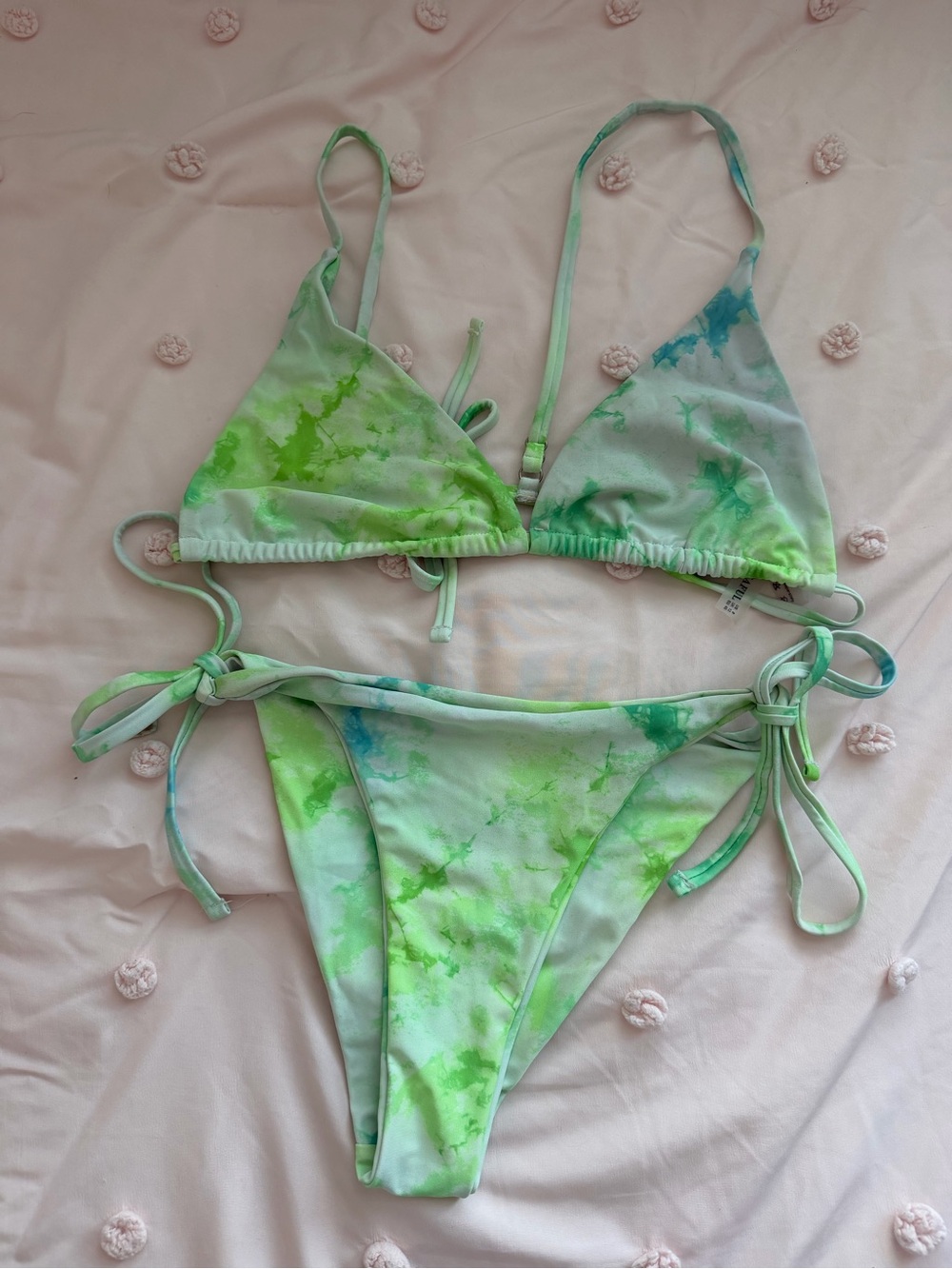 Zaful Tie-Dye String Triangle Bikini Set Size Large